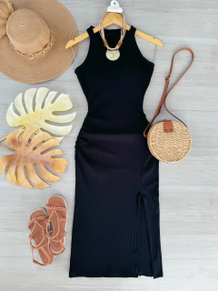 Vestido midi Canelado premium - comprar online
