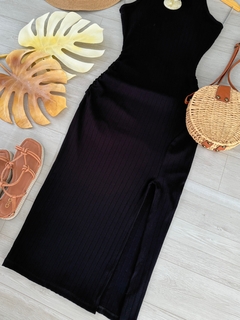 Vestido midi Canelado premium na internet