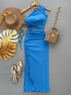 Vestido midi Canelado - comprar online