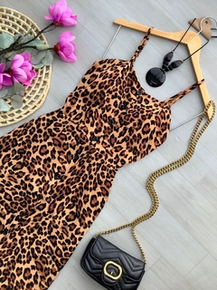Vestido mídi botões onça - comprar online