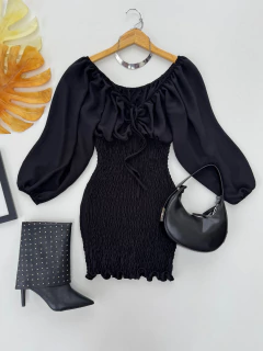 Vestido lastex manga longa - comprar online