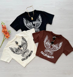 Cropped algodão estampado