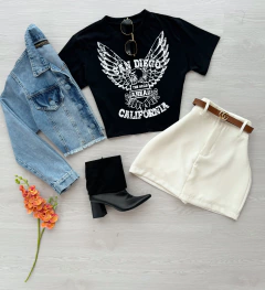 Cropped algodão estampado - comprar online