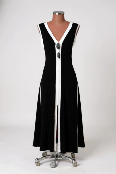 Vestido midi moletinho bicolor - comprar online