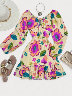 Vestido midi moletinho bicolor