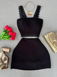 Conjunto Alfaiataria preto guipir
