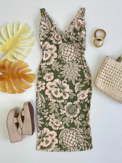 Vestido midi canelado estampado on internet