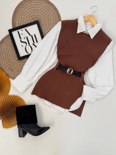 Conjunto colete, camisa e cinto - (cópia) - Glamix 