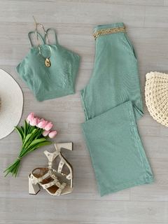 Conjunto Pantalona linho verde