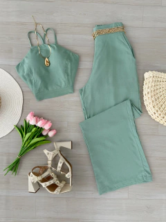 Conjunto Pantalona linho verde