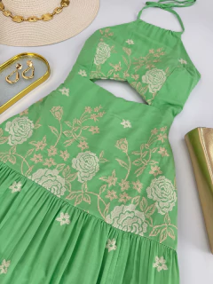 Vestido midi bordado - Glamix 