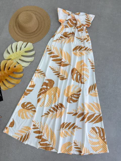 Vestido tomara que caia amarelo e branco - Glamix 