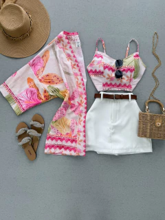 Conjunto Kimono e cropped