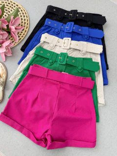Shorts linho com cinto na internet