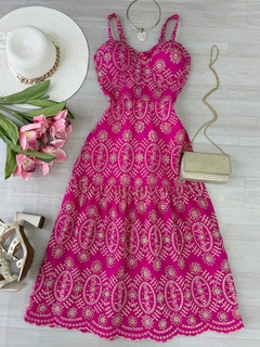 Vestido midi laise pink