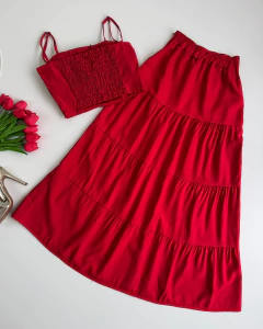 Conjunto saia longa na internet