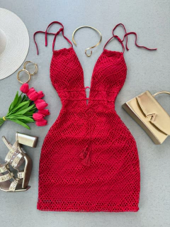 Vestiso renda vermelho
