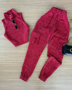 Conjunto lãzinha vinho