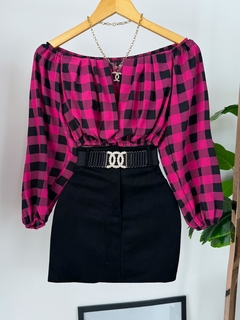 Cropped aro xadrez - comprar online