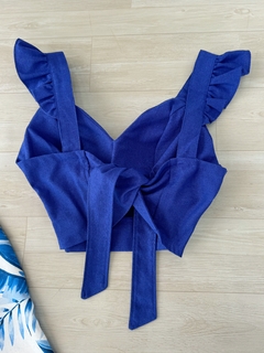 Cropped linho azul - comprar online
