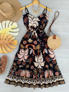 Vestido midi de amarrar