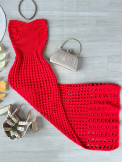 Vestido tricot modal vermelho