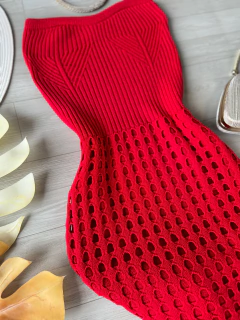 Vestido tricot modal vermelho - comprar online