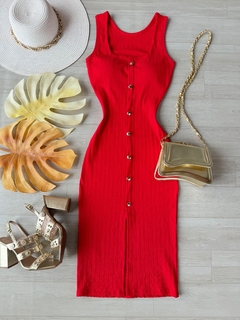 Vestido midi Canelado premium