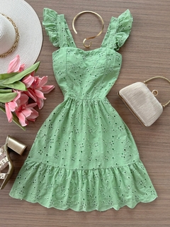 vestido laise verde