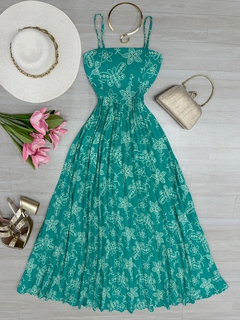 Vestido plissado estampado