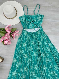 Vestido plissado estampado - comprar online