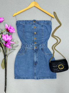 Vestido jeans tomara que caia