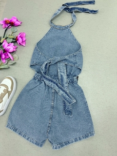 Macaquinho jeans de amarrar - comprar online