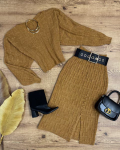 Conjunto cropped e saia tricot - (cópia) - (cópia) - Glamix 