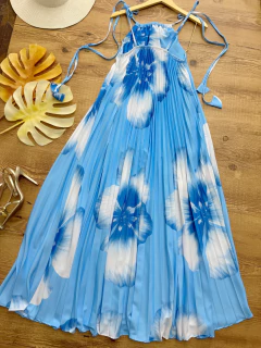 Vestido plissado floral na internet