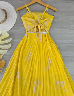 Vestido plissado estampado - comprar online