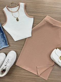 Conjunto canelado nude - comprar online