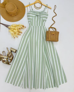 Vestido tricoline listrado - loja online