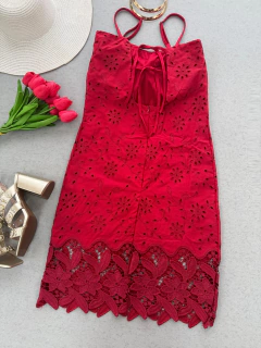 Vestido laise midi vermelho - comprar online