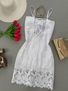 Vestido laise midi branco - comprar online