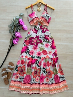 Vestido longo estampado