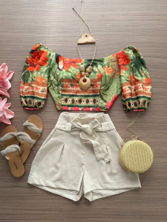 Shorts linho clochard cru