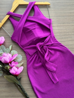 Vestido longo Canelado de amarrar nas costas - comprar online