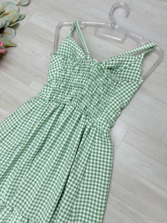 Vestido mídi xadrez verde na internet