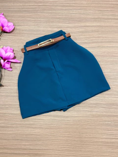 Saia/shorts alfaiataria com cinto - Glamix 
