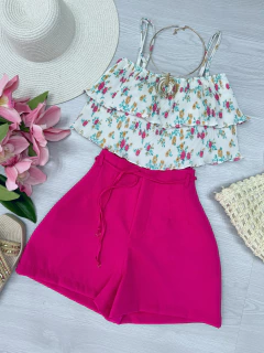 Cropped plissado