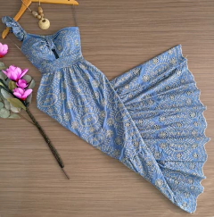 Vestido Longo Jeans bordado