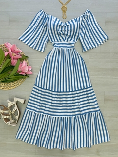 Vestido manga listrado