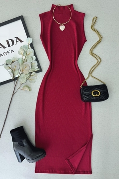 Vestido gola máxi midi - comprar online