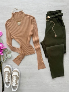 Cropped tricot modal botões - loja online